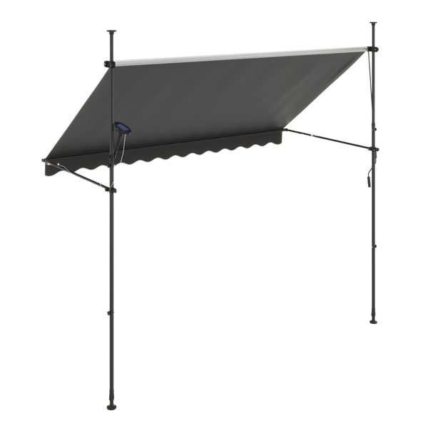 Balkonmarkise mit LED 300 x 150 cm anthrazit