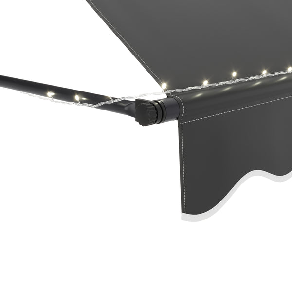 Balkonmarkise mit LED 300 x 150 cm anthrazit