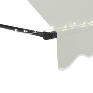 Balkonmarkise mit LED 300 x 150 cm beige