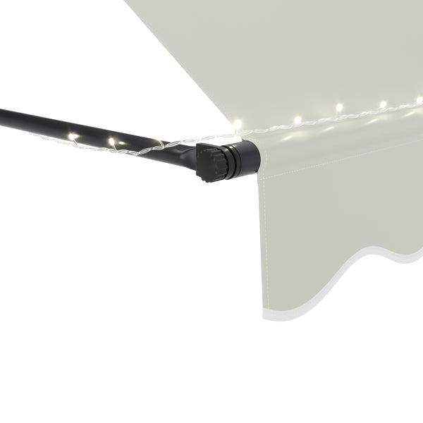 Balkonmarkise mit LED 300 x 150 cm beige