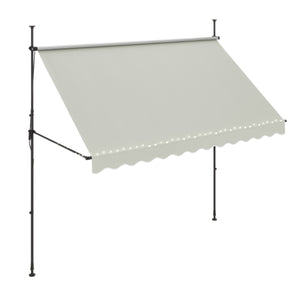 Balkonmarkise mit LED 300 x 150 cm beige