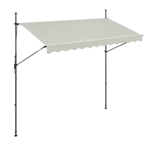Balkonmarkise mit LED 300 x 150 cm beige