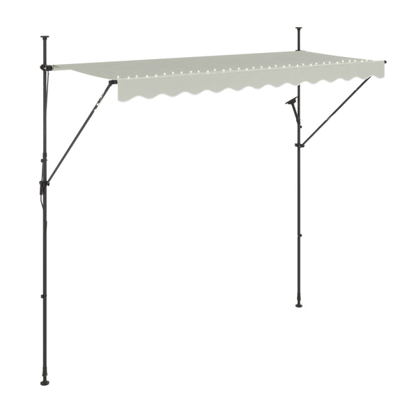 Balkonmarkise mit LED 300 x 150 cm beige