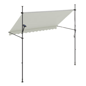 Balkonmarkise mit LED 300 x 150 cm beige