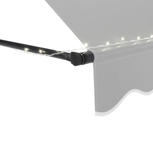 Balkonmarkise mit LED 300 x 150 cm grau
