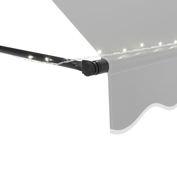 Balkonmarkise mit LED 300 x 150 cm grau