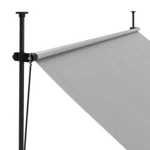 Balkonmarkise mit LED 300 x 150 cm grau