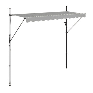 Balkonmarkise mit LED 300 x 150 cm grau
