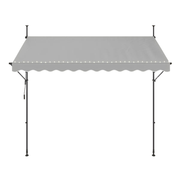 Balkonmarkise mit LED 300 x 150 cm grau