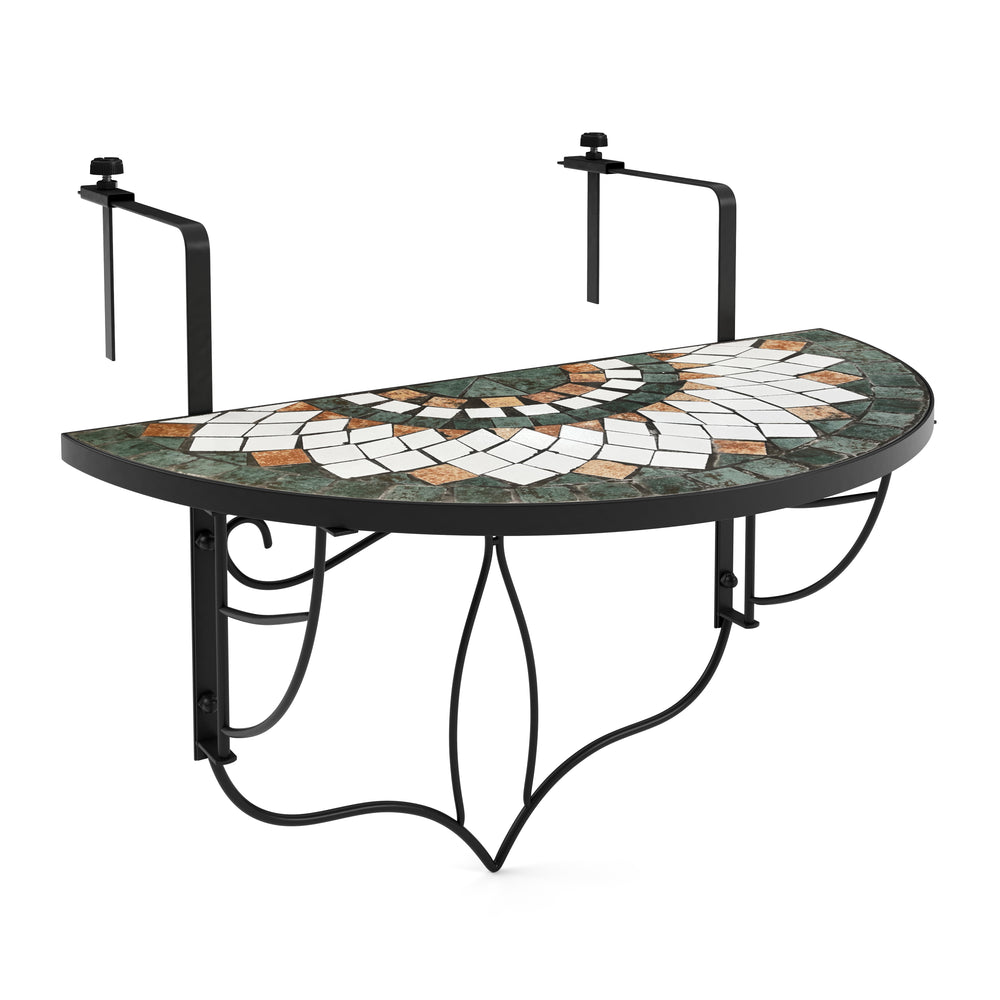 Folding balcony table MOSAIC green/orange