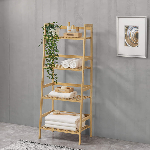 Étagère échelle en bambou Vinje 48x32x123cm