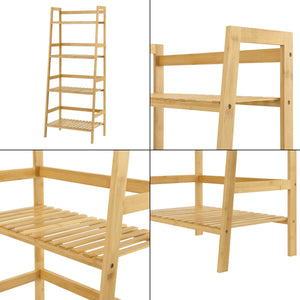 Étagère échelle en bambou Vinje 48x32x123cm