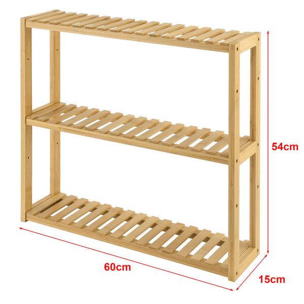 Etagère en bambou Örnsköldsvik 60x15x54cm bois naturel 