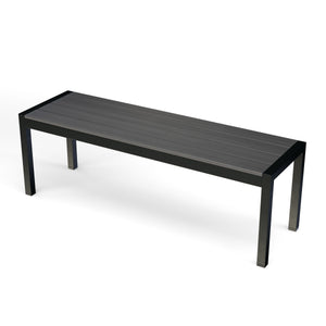 Gartenmöbel Tisch 150 cm + 2 Bänke grau / schwarz