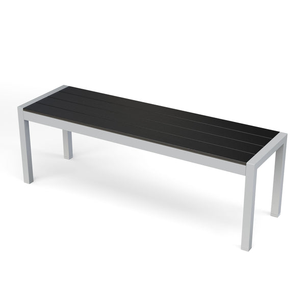 Gartenmöbel Tisch 150 cm + 2 Bänke anthrazit