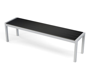 Tisch 200 cm + 2 Stühle + 2 Bänke, anthrazit