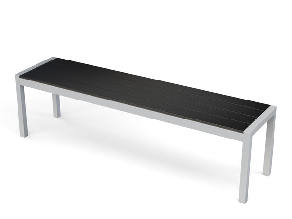 Tisch 200 cm + 2 Stühle + 2 Bänke, anthrazit