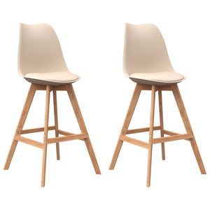 Tabourets de bar AMELIA, beige, lot de 2