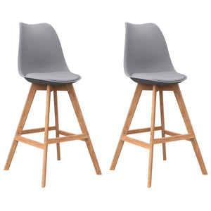 Tabourets de bar gris AMELIA, lot de 2