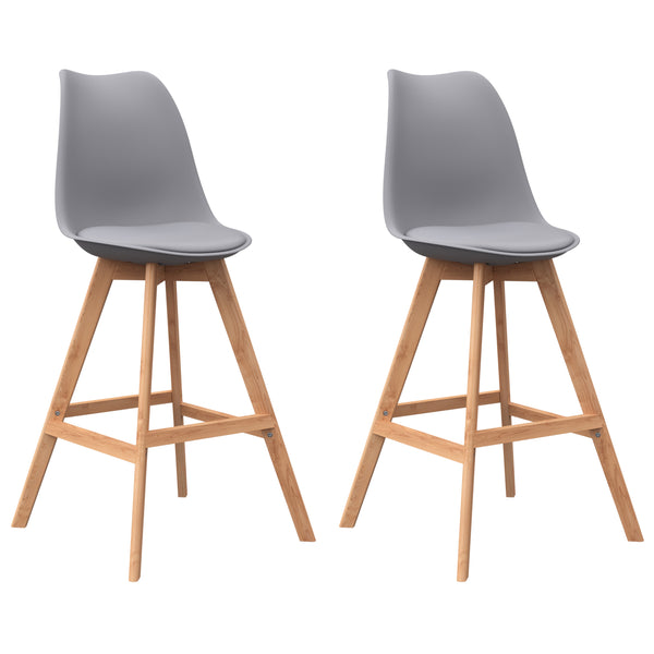 Tabourets de bar gris AMELIA, lot de 2