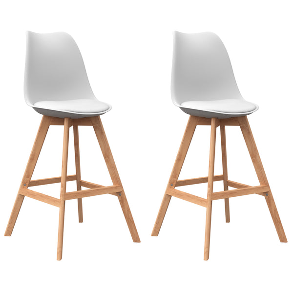 Tabourets de bar blancs AMELIA, lot de 2