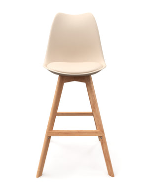 Tabourets de bar AMELIA, beige, lot de 2