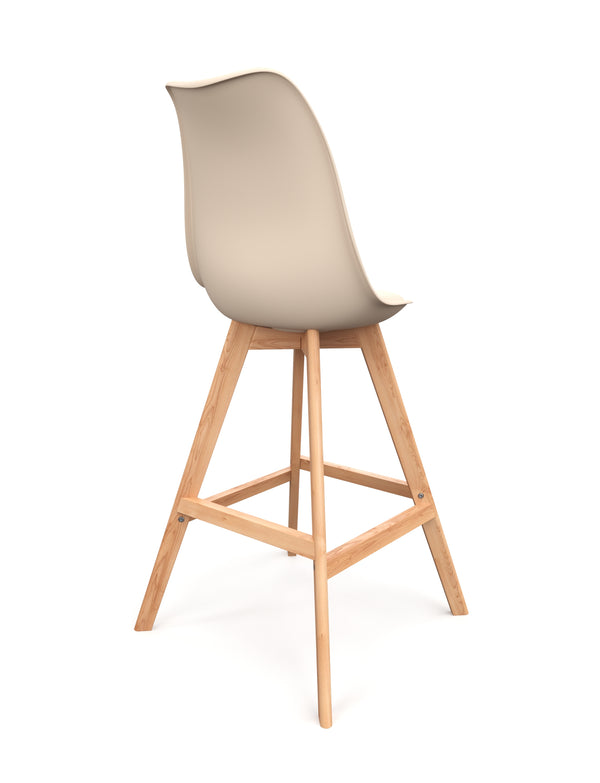 Tabourets de bar AMELIA, beige, lot de 2