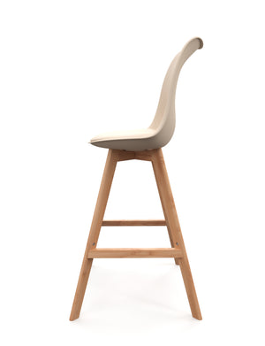 Tabourets de bar AMELIA, beige, lot de 2