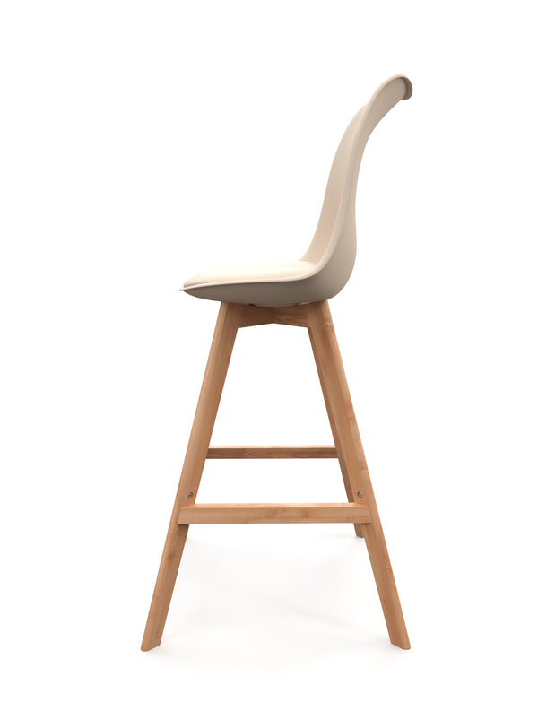 Tabourets de bar AMELIA, beige, lot de 2