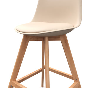 Tabourets de bar AMELIA, beige, lot de 2