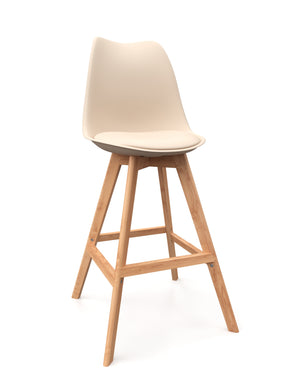 Tabourets de bar AMELIA, beige, lot de 2