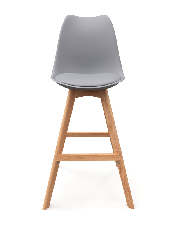 Tabourets de bar gris AMELIA, lot de 2