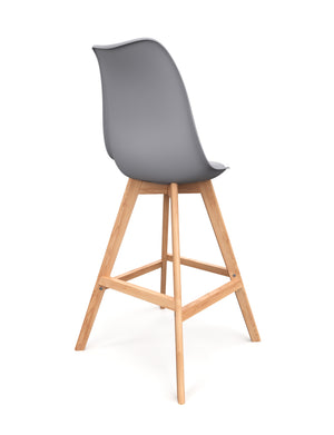 Tabourets de bar gris AMELIA, lot de 2