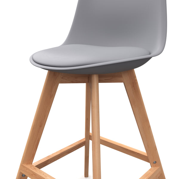 Tabourets de bar gris AMELIA, lot de 2