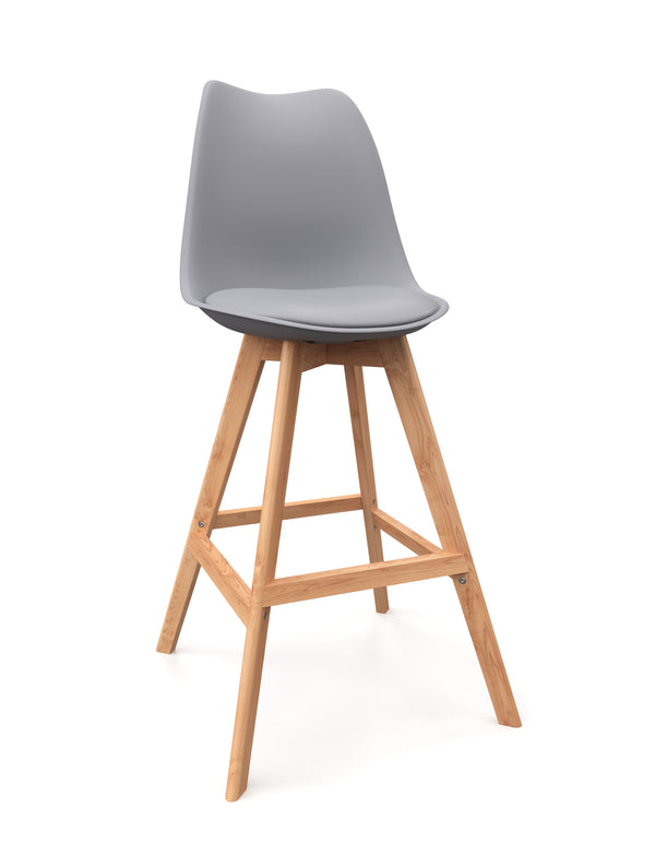 Tabourets de bar gris AMELIA, lot de 2
