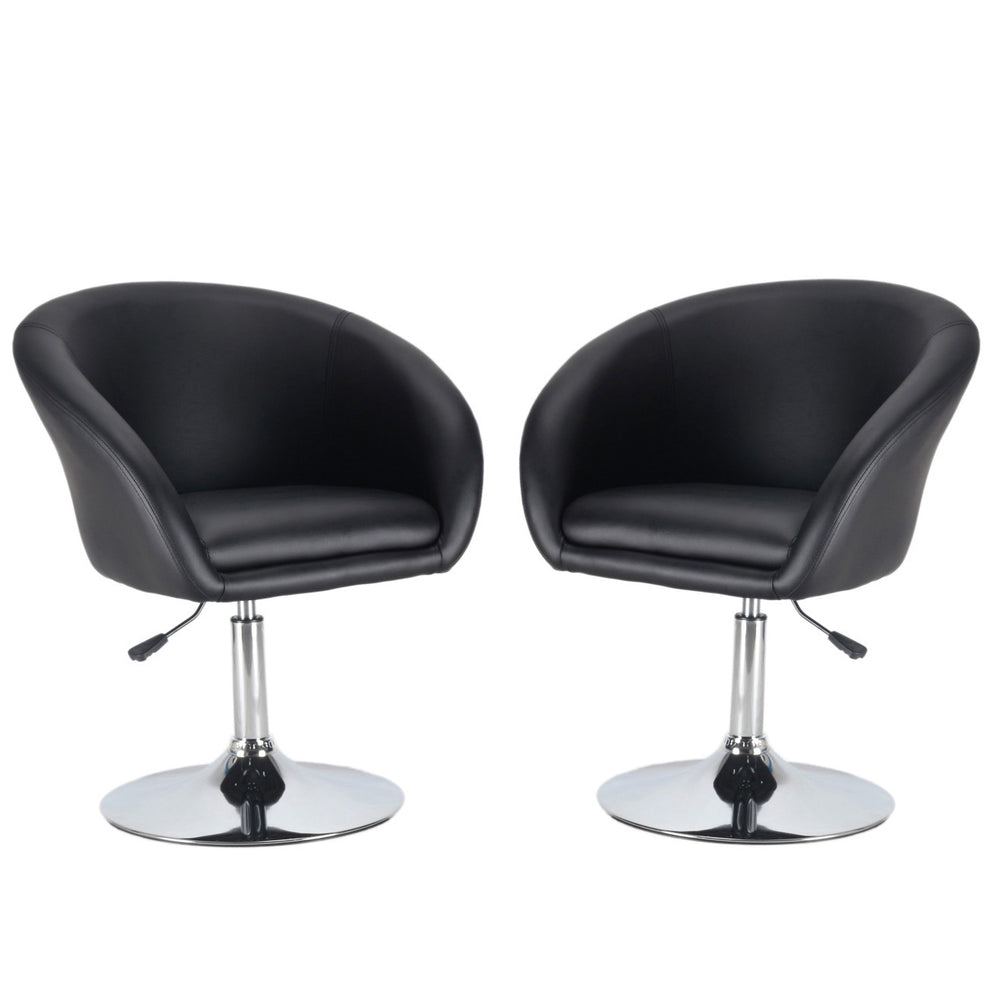Black club chairs in a set of 2