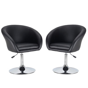 Black club chairs in a set of 2