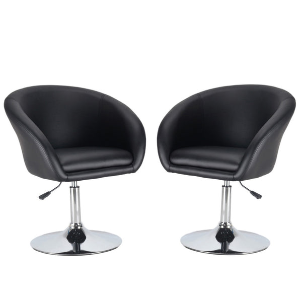 Black club chairs in a set of 2