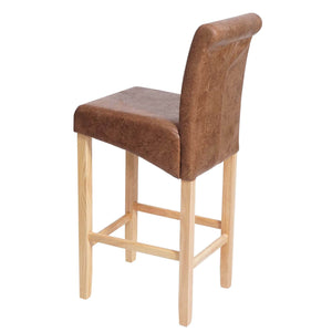 Barhocker Barstuhl Holz Wildlederimitat helle Beine Stoff/Textil