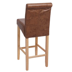 Barhocker Barstuhl Holz Wildlederimitat helle Beine Stoff/Textil