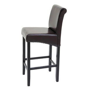 Barhocker Barstuhl Holz braun dunkle Beine Leder