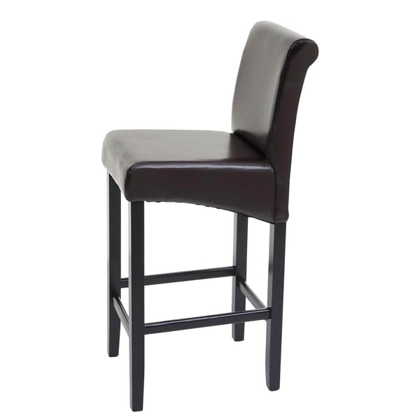 Barhocker Barstuhl Holz braun dunkle Beine Leder