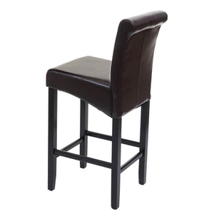 Barhocker Barstuhl Holz braun dunkle Beine Leder