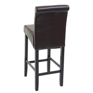 Barhocker Barstuhl Holz braun dunkle Beine Leder