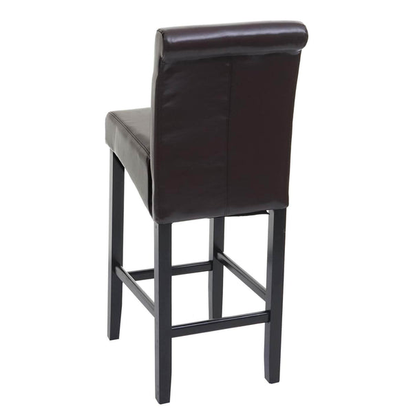 Barhocker Barstuhl Holz braun dunkle Beine Leder