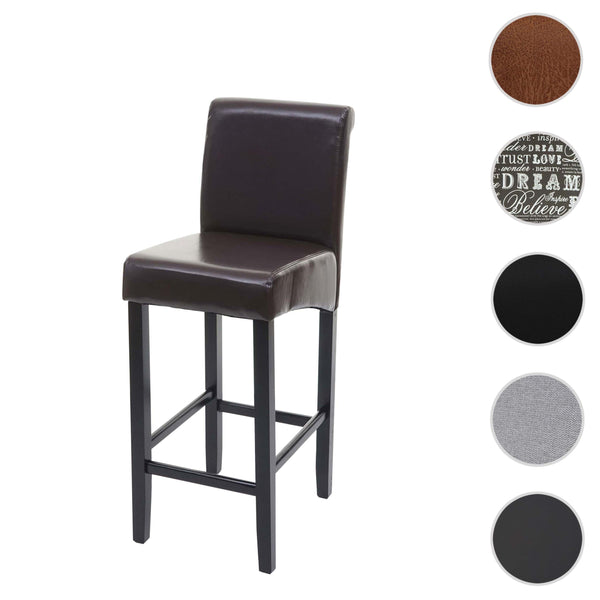 Barhocker Barstuhl Holz braun dunkle Beine Leder