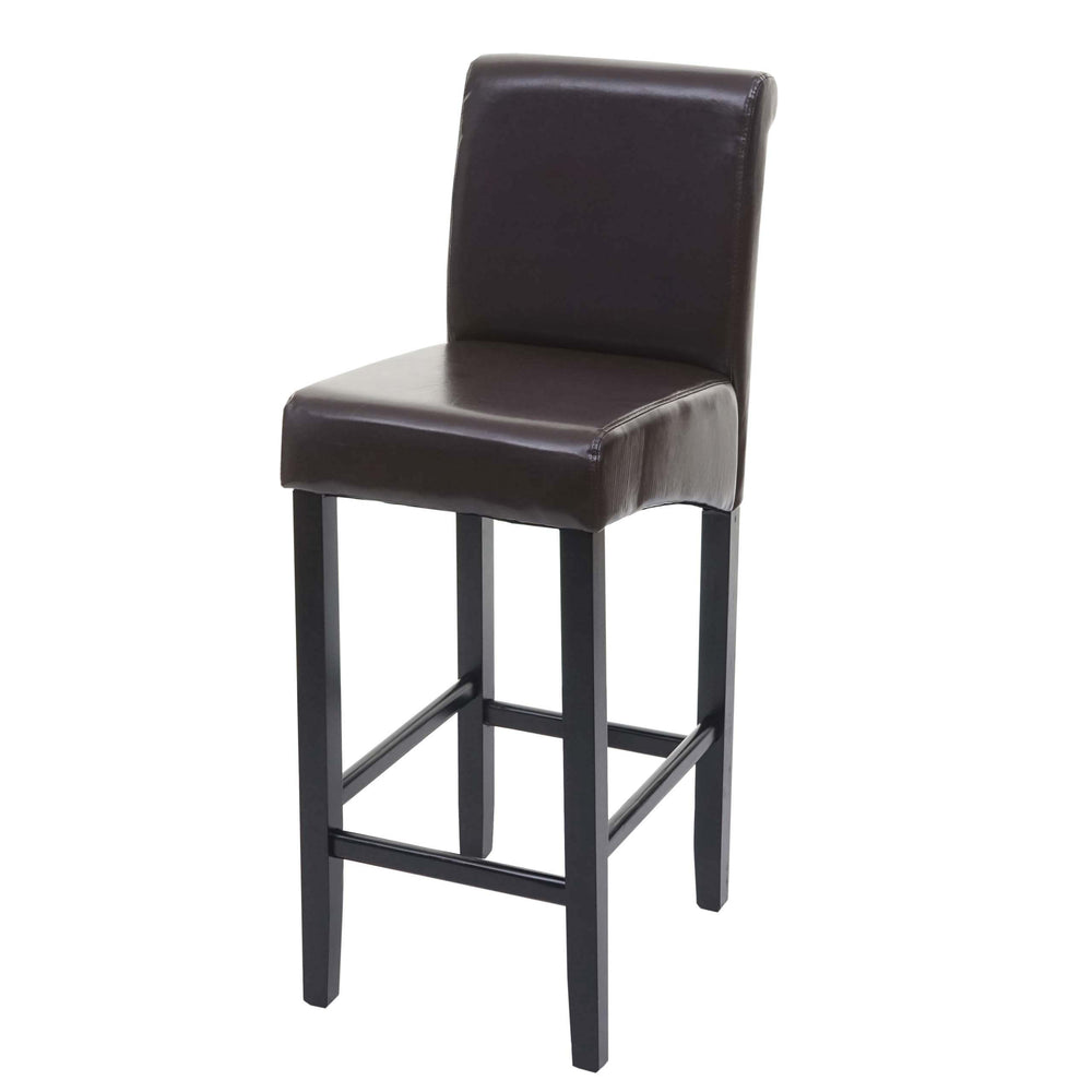 Barhocker Barstuhl Holz braun dunkle Beine Leder