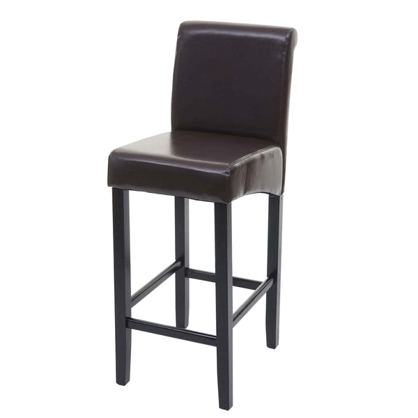 Barhocker Barstuhl Holz braun dunkle Beine Leder