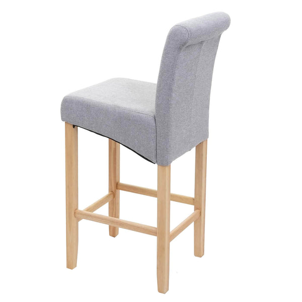 Barhocker Barstuhl Holz hellgrau helle Beine Stoff/Textil