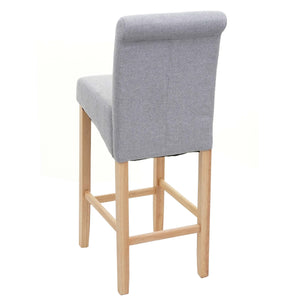 Barhocker Barstuhl Holz hellgrau helle Beine Stoff/Textil